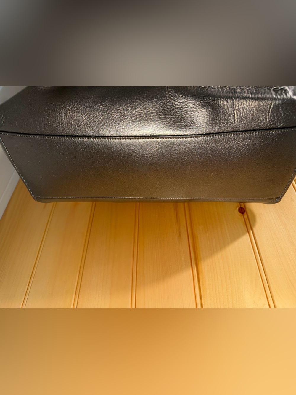 Coach Large Derby Tote Bag- Metallic and Pebble Leather - Picture 5 of 7